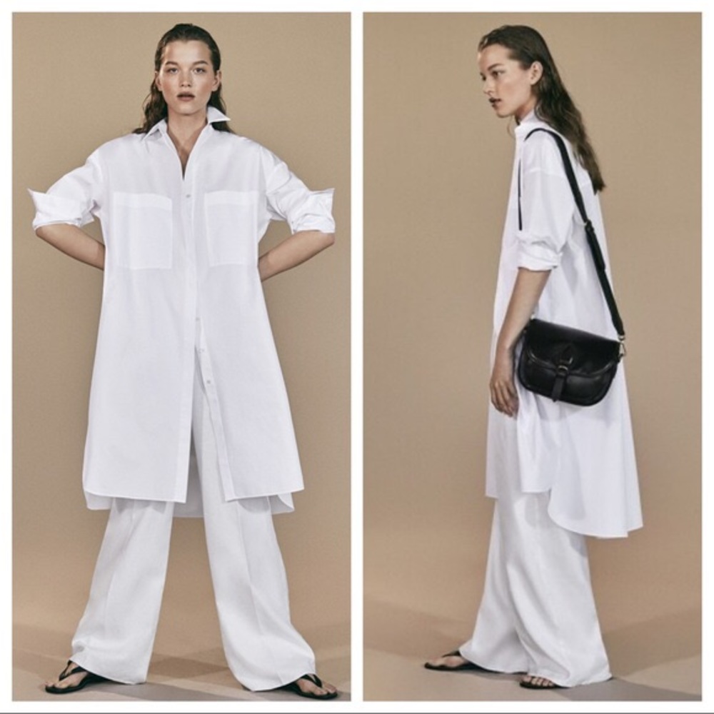 NWT - Massimo Dutti Limited Edition Poplin Shirt Dress - Picture 2 of 3